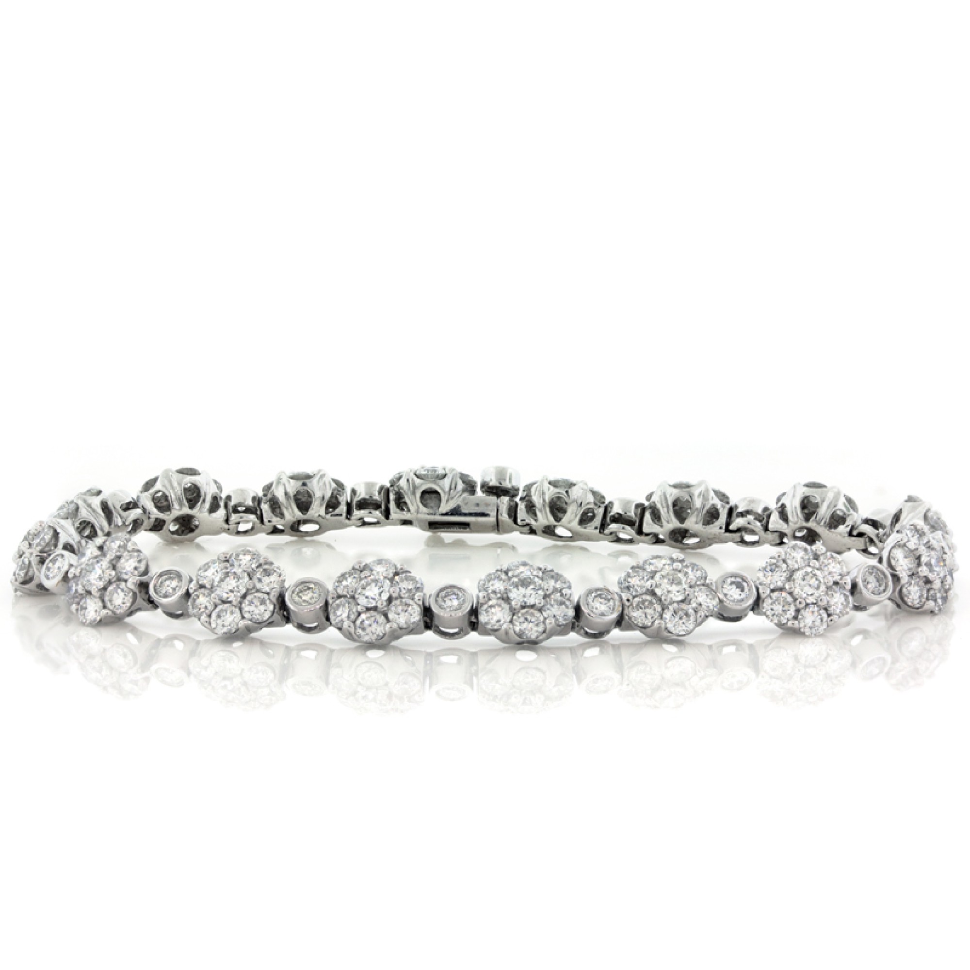 diamond flower cluster bracelet