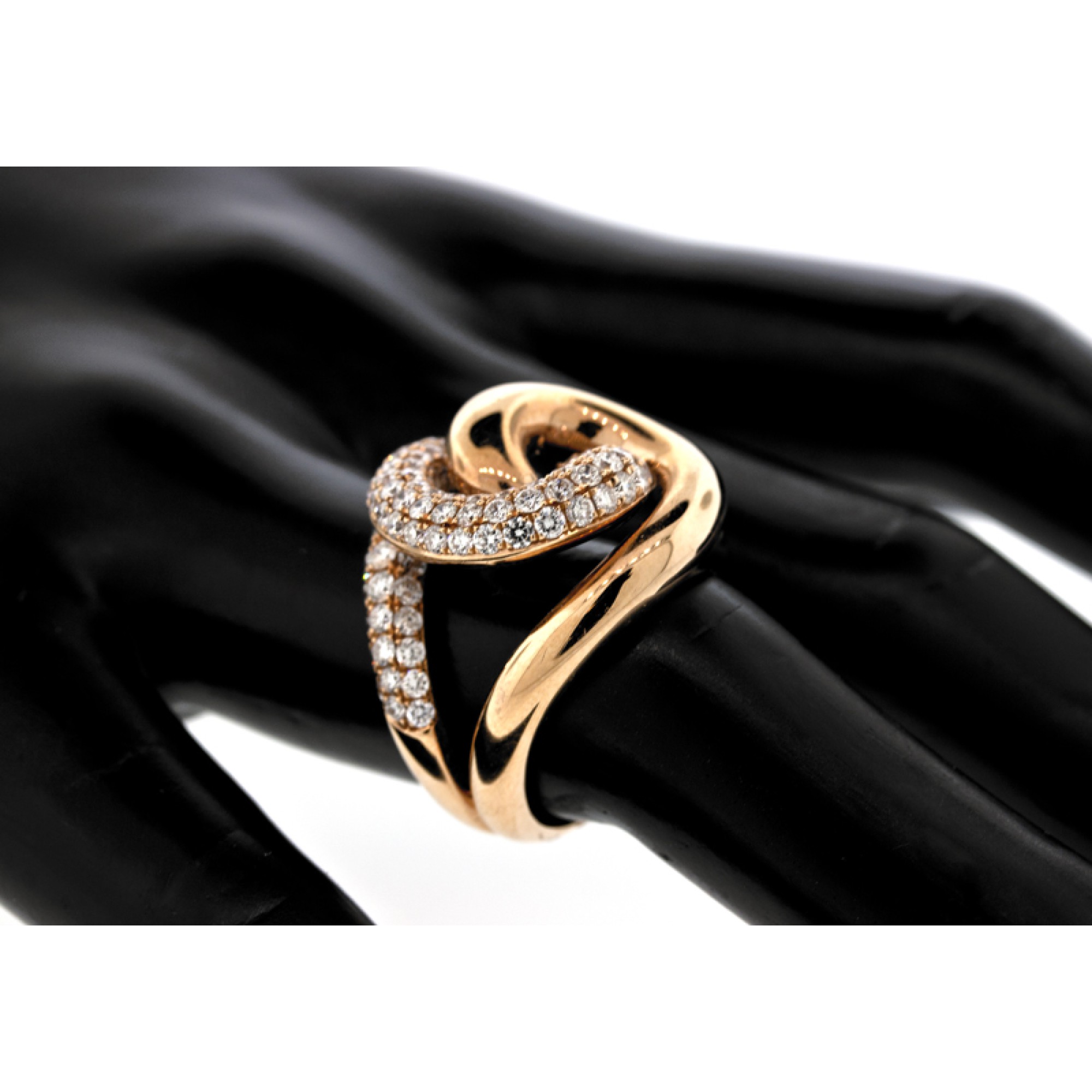 18K Rose & White Gold Polish Diamond Ring For Women - 235-DR1133 in 2.150  Grams