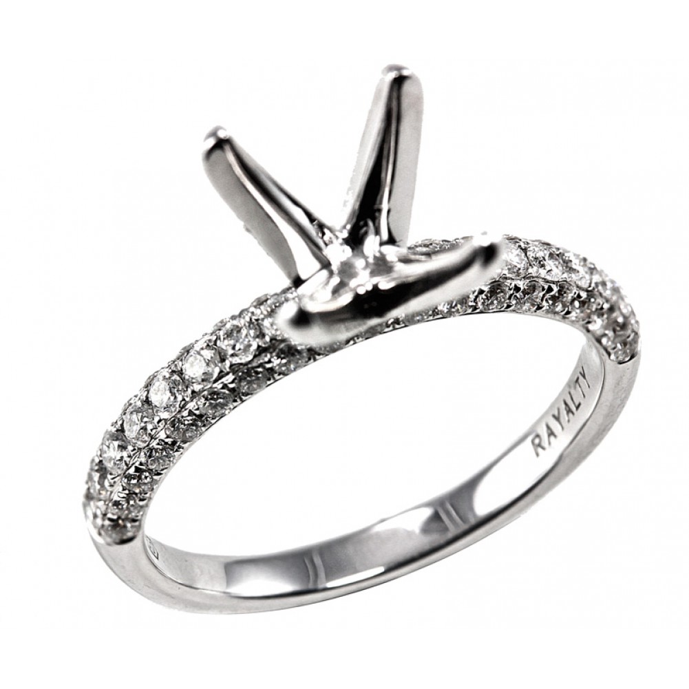 4-Prong Cathedral Micro-pave Diamond Engagement Ring Setting,Cheap