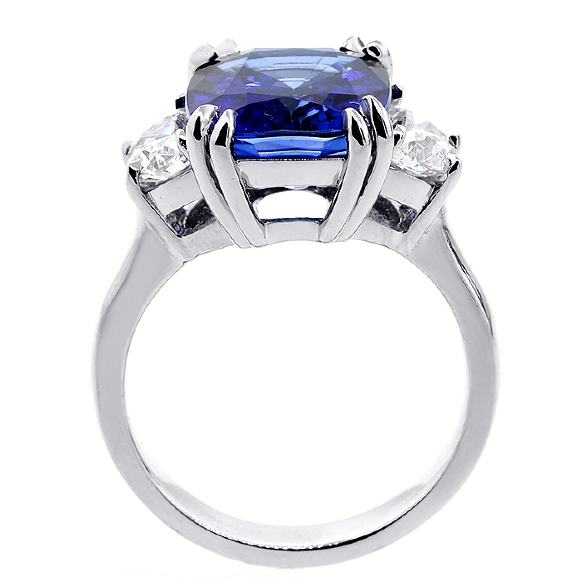 6.67 Cts J'adore Natural Corundum and Diamond Engagement Ring set in ...